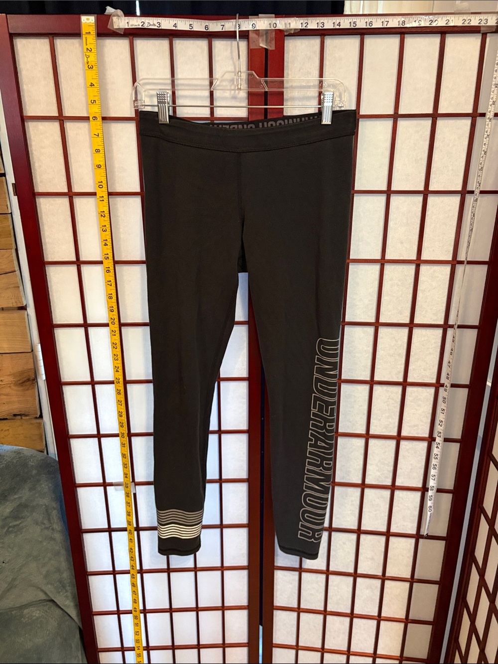 Under Armour Black Girls' Leggings with Side Brand Print
